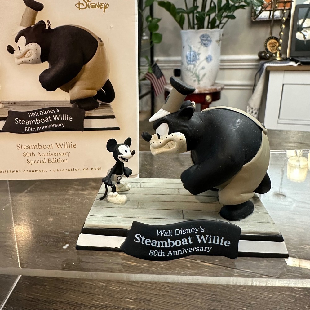 t2008 Steamboat Willie 80th Anniversary Hallmark Keepsake Ornament in Box
